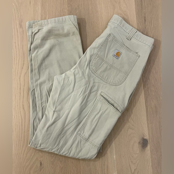 Carhartt Rugged Flex Rigby Dungaree Relaxed Fit Carpenter Pants Distressed - Picture 2 of 6